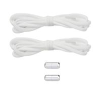 LIbgiubhy 1 paire de lacets élastiques multi-usages sans nœud pour un port et un retrait faciles des chaussures de sport avec anneaux métalliques, blanc