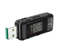 LIbgiubhy A2Q Testeur de tension et de courant USB pour téléphone portable Charge rapide 8 A 120 W Testeur de puissance USB avec accélération de charge
