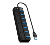 LIbgiubhy Adaptateur USB 4 ports/7 ports USB répartiteur de données USB 3.0 Hubs avec commutateurs individuels Multi USB Splitter Hubs 23 cm Câble