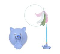 LIbgiubhy Baguette d'exercice pour chaton - Base à ventouse haute résistance - Long fil d'acier élastique pour jouer actif - Jouet pour animaux de compagnie