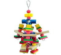 LIbgiubhy Blocs de jouets à mâcher pour oiseaux, jouets à mâcher pour les dents, blocs de bois, jouets suspendus pour animaux de compagnie