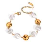 LIbgiubhy Breloque vintage en acier inoxydable avec perles et pièces de monnaie - Convient pour les femmes