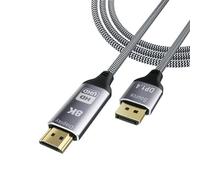 LIbgiubhy Câble convertisseur DisplayPort 1.4 8K@30Hz vers 2.1 compatible pour projecteurs et graphiques