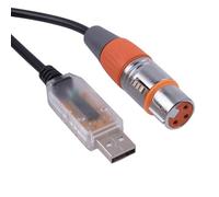 LIbgiubhy Câble de commande USB vers DMX512 RS485 Convertisseur Adaptateur pour éclairage de scène 3 broches 180 cm Boîtier noir
