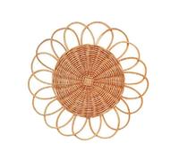 LIbgiubhy Décoration murale plate ronde tissée à la main à la mode en rotin pour la maison Décoration murale suspendue esthétique avec des styles nordiques