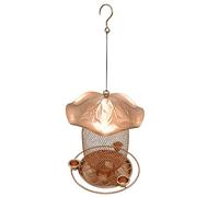 LIbgiubhy Distributeur de nourriture pour oiseaux en fer forgé - Gobelet à eau - Distributeur de nourriture suspendu - Oiseaux sauvages - Arrière-cour