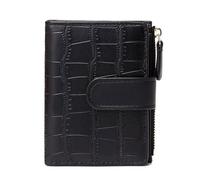 LIbgiubhy Élégant et compact pour femme - Portefeuille pliable - Petite carte de couleur unie pour filles, Noir