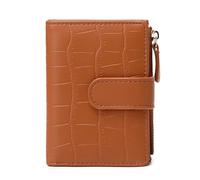 LIbgiubhy Élégant et compact pour femme - Portefeuille pliable - Petite carte de couleur unie pour filles, marron