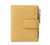 LIbgiubhy Élégant et compact pour femme - Portefeuille pliable - Petite carte de couleur unie pour filles, jaune