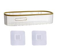 LIbgiubhy Étagère de rangement pour salle de bain, support mural en plastique pour shampooing et articles de toilette