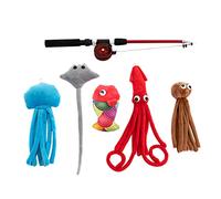 LIbgiubhy Jouet interactif pour chaton Teaser - 5 peluches rétractables