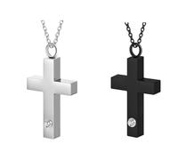 LIbgiubhy Lot de 2 colliers porte-cendres pour animaux de compagnie avec pendentif en forme de croix pour les propriétaires d'animaux et les adeptes religieux