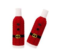 LIbgiubhy Lot de 2 protections de bouteille de vin tricotées à rayures de Noël pour la maison et les fêtes