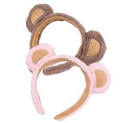LIbgiubhy Lot de 2 serre-têtes en peluche avec oreilles d'ours - Accessoire de fête pour adulte - Pour fête d'anniversaire