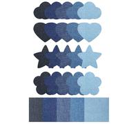 LIbgiubhy Lot de 25 patchs thermocollants 5 couleurs à l'intérieur et à l'extérieur pour réparation de jeans et vêtements 75 mm