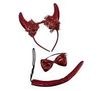 LIbgiubhy Lot de 3 accessoires de costume de diable rouge pour cosplay, fête d'anniversaire, thème cornes de diable