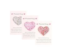 LIbgiubhy Lot de 3 câlins de poche sophistiqués en forme de cœur pour femme, amie, université, école