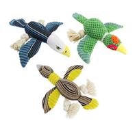 LIbgiubhy Lot de 3 jouets à mâcher en peluche en forme de perroquet pour chien