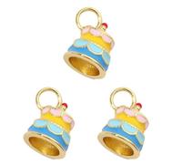 LIbgiubhy Lot de 3 pendentifs de glace en forme de cœur en forme de champignons en plaqué or pour femme