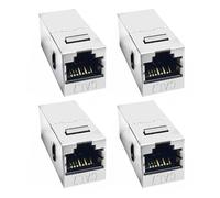 LIbgiubhy Lot de 4 coupleurs CAT7 RJ45-Keystone blindés Inline femelle vers femelle Keystone Insert Keystone pour Cat7/Cat6A/Cat5/Cat5e