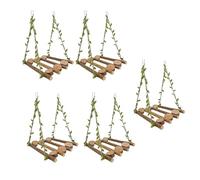 LIbgiubhy Lot de 5 balançoires en bois pour perroquets - Fiables - À mâcher - Convient pour diverses cages à oiseaux