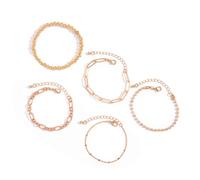 LIbgiubhy Lot de 5 bracelets chatoyants en alliage empilable réglable pour femme - Accessoires de mariage et quotidiens - Bracelets de perles en métal pour femme, taille unique, Comme décrit