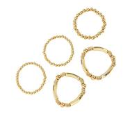 LIbgiubhy Lot de 5 bracelets chatoyants en alliage empilable réglable pour femme - Accessoires de mariage et quotidiens - Bracelets de perles en métal pour femme, taille unique, Comme décrit