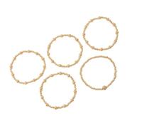 LIbgiubhy Lot de 5 bracelets chatoyants en alliage empilable réglable pour femme - Accessoires de mariage et quotidiens - Bracelets de perles en métal pour femme, taille unique, Comme décrit