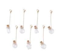 LIbgiubhy Lot de 7 pendentifs pratiques en forme de petites bouteilles en verre - Accessoire de mode pour projets créatifs de bijoux