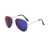 LIbgiubhy Lunettes élégantes avec protection solaire UV400 Monture en métal Verres PC Lunettes de soleil pour femmes hommes activités de plein air vêtements mode, Monture argentée Blue Fi