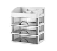 LIbgiubhy Mallette de rangement de bureau multifonction avec tiroirs coulissants lisses pour fournitures de bureau et documents, usage domestique