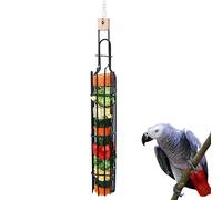LIbgiubhy Mangeoire pour oiseaux - Cage cylindrique - Récipient alimentaire d'extérieur - Pour oiseaux sauvages - Pour perroquets - Suspendu - Portable - Fruits