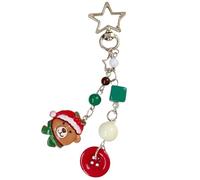 LIbgiubhy Pendentif de sac à dos à perles tendance avec breloque de téléphone sur le thème de Noël pour femme à la mode