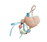 LIbgiubhy Pendentif en forme de cœur rembourré en coton avec lettre brodée pour sac à dos - Accessoire pour femme