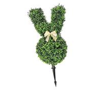 LIbgiubhy Plante topiaire en forme de lapins verts sur piquet de Pâques pour décoration intérieure et extérieure