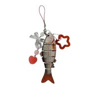 LIbgiubhy Porte-clés réaliste avec pendentif en forme d'étoile de poisson et nœud papillon léger pour téléphone portable