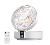 LIbgiubhy Refroidisseurs d'air de bureau USB à télécommande avec fonction minuterie, batterie 4000 mAh, rotation automatique à 120°, ventilateur réglable à 3 vitesses