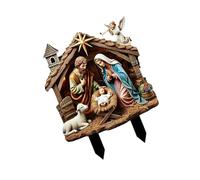 LIbgiubhy Rustics Styles Statue de crèche de Noël Josephs et Marie Jésus Figurines Décorations de Noël Femmes Hommes