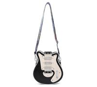 LIbgiubhy Sac à bandoulière en cuir synthétique inspiré de la guitare avec sangle réglable pour un transport confortable, Noir