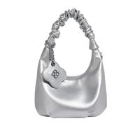 LIbgiubhy Sac à main pour femme en cuir synthétique avec fermeture éclair - Sac à bandoulière décontracté avec sangles amovibles, Argenté.