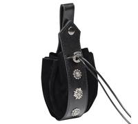 LIbgiubhy Sacs médiévaux en cuir PU Sac vintage avec cordon de serrage Sac de hanche Portable Halloween Porte-monnaie Sac à dés