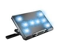 LIbgiubhy Tapis de refroidissement pour ordinateur portable de jeu avec 8 ventilateurs silencieux, support réglable et ports USB pour ordinateur portable, dissipateur thermique