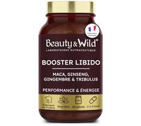 Libido - Complément Alimentaire Maca, Gingembre, Ginseng, Tribulus, Citruline, Arginine - Améliore la Libido, Performance, Énergie, Musculation, Stimule la testostérone, 120 gélules, Beauty&Wild