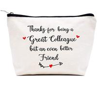 LIBIHUA Sac de Maquillage Cadeau de Retraite Coworeker Trousse de Maquillage Trousse de Voyage, Blanc., 9.8 ″ W x 7″ H x 2.7″ Bottom, 265-Thanks for Being Colleague