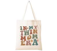 LIBIHUA Sac d'épicerie réutilisable, sac à bandoulière, sac fourre-tout, cadeau, beige, Medium