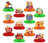 Libima Lot de 12 centres de table en nid d'abeille Rosh Hashana pour fête juive du Nouvel An Shana Tova
