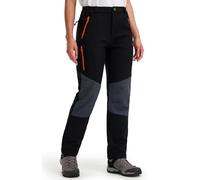 Libin Pantalon de randonnée pour femme - Imperméable - Pantalon thermique doublé - Pantalon softshell - Coupe-vent - Chaud - Pantalon d'extérieur - Pantalon de trekking, 02-camo noir, 3XL