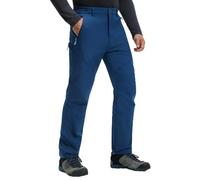 Libin Pantalon Ski randonnée Homme Imperméable de Travail Chauffant Hiver Chasse Escalade Softshell doublé Polaire Neige Treillis Militaire Moto Pluie Velo Outdoor, Bleu Denim XL