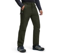 Libin Pantalon Ski randonnée Homme Imperméable de Travail Chauffant Hiver Chasse Escalade Softshell doublé Polaire Neige Treillis Militaire Moto Pluie Velo Outdoor, Vert XXXL