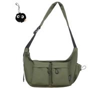 LIBIQI 2025 Nouveau Dallaswind Sac messager en toile de grande capacité, grand sac à bandoulière, sac à bandoulière vintage, sacoche en toile résistante à l'eau, vert, Taille unique